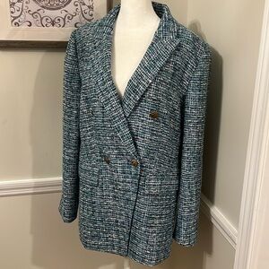 LOFT Tweed Double-Breasted Blazer